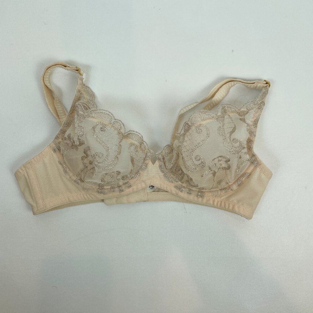 NWOT Soma Night Shimmer Unlined Plunge Bra Beige 32A